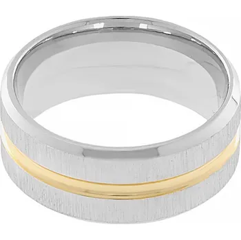 Prsten Nerezový prsten 5239 (velikost 65) - stříbrnozlaté barvy - SRI.5239.. size65