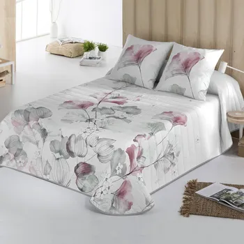 Napínací potah Blancheporte Prošívaný přehoz s potiskem rostlin bílá přehoz 180x250 cm