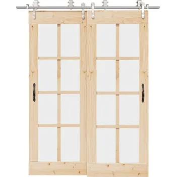 Nábytkové kování OMAXI Sada příslušenství pro posuvné dveře 183 cm nerez ocel stříbrná 857669