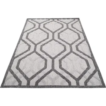 Koberec Moderní koberec Cansas - geometrické tvary 2 - šedý Rozměr koberce: 60x100 cm