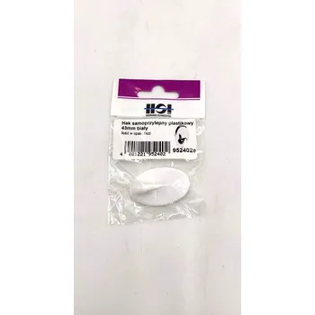 Věšák Samolepicí plastový Háček bílý 39x56 mm HSI