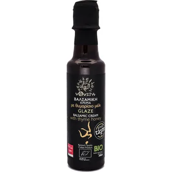 Omáčka v4vita | Bio Balzamikové glazé - tymiánový med - 200 ml obohaceno o krétský tymiánový med - 200 ml