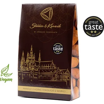 Čokoláda Mandle v hořké čokoládě a skořici 90 g