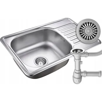 Granitový dřez MyQ Dřez JAKARTA SATÉN dřez kuchyňský ocelový jednokomorový 66x42