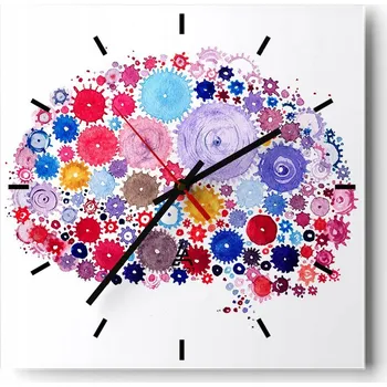 Hodiny Velké nástěnné hodiny 40x40 Abstrakce Skleněné tiché hodiny
