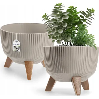 Květináč Šedý plast Květináč Kadax 24 cm x 24 x 19,5 cm