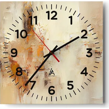 Hodiny Kuchyňské nástěnné hodiny 30x30 Abstrakce Skleněné hodiny do obýváku Moderní Tiché