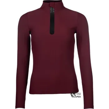 Tričko HKM -LIVIGNO RIBBED- - Vínová - M