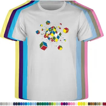 detske-levne-bavlnene-tricko-potisk-konec-Rubik-kostka Barva: Ash melange - popelová směs, velikost: 128