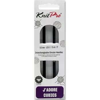 Jehlice KnitPro J'adore Cubics výměnné jehlice 5 mm 13Cm (KnitPro J'adore Cubics Normal IC Interchangeable Needles 5mm 13Cm)