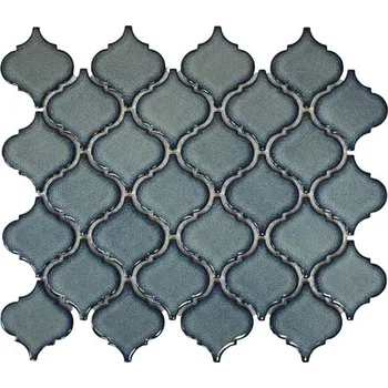 Dlažba C MOZAIKA keramická modrá arabeska, obkladová dlaždice arabeska modrá