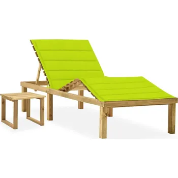 Zahradní lehátko OMAXI Zahradní lehátko se stolkem a poduškou impregnovaná borovice 302941
