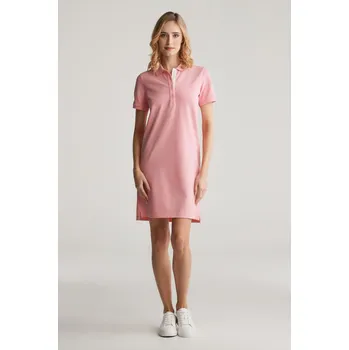 Dámské šaty ŠATY GANT CONTRAST COLLAR PIQUE POLO DRESS GERANIUM PINK