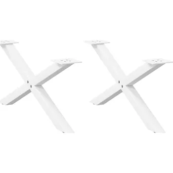 Barový stolek OMAXI Nohy konferenčního stolku ve tvaru X, 2 ks, bílé, 70 x (30-31) cm, ocel 315458
