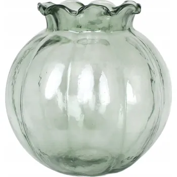 Váza VÁZA NA KVĚTINY zelená SKLO Z RECYKLACE prům. 19 Cm