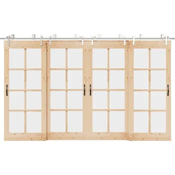 Nábytkové kování OMAXI Sada příslušenství pro posuvné dveře 366 cm nerez ocel stříbrná 857706