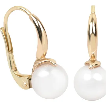 Šperk Soliter Elegantní zlaté náušnice s pravými perlami 745 235 001 00116 0000000 + 2 měsíce na vrácení zboží