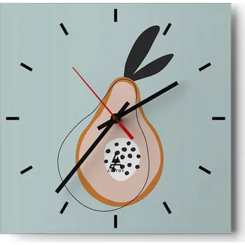 Hodiny Velké nástěnné hodiny na zeď 40x40 Grafika Skleněné hodiny Čtvercové Tiché