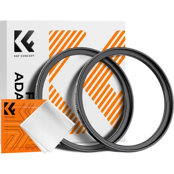 K&F Step Up Filter Ring 72-77mm*2pcs,+Vacuum Cleaning Cloth*1
