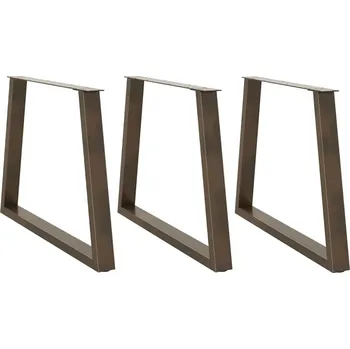 Stolová podnož OMAXI Nohy k jídelnímu stolu ve tvaru V, 3 ks, přírodní ocel, 100 x (72-73,3) cm, ocel 957642
