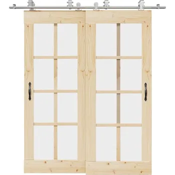 Nábytkové kování OMAXI Sada příslušenství pro posuvné dveře 200 cm nerez ocel stříbrná 857614