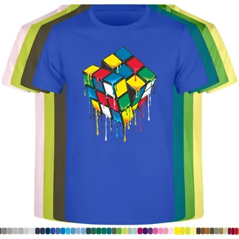 Chlapecké tričko detske-levne-bavlnene-tricko-potisk-rotace-Rubik-kostka Barva: Royal blue - královsky modrá, velikost: 116