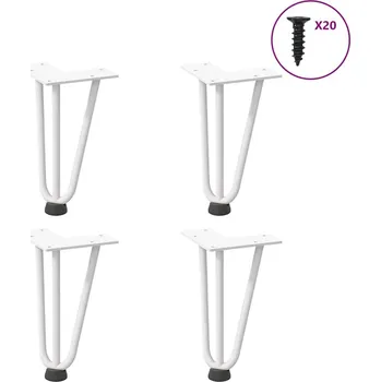 Stolová podnož OMAXI Nohy na konferenční stolek ve tvaru sponky 4 ks bílé 20 cm masivní ocel 955983