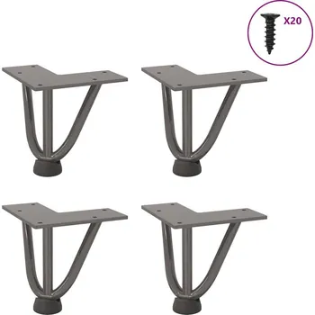 Stolová podnož OMAXI Nohy do vlasů pro konferenční stolek 4 ks přírodní ocel 10 cm masivní ocel 955969