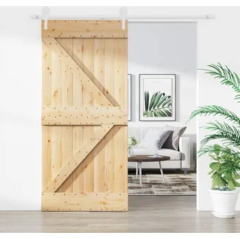 Interiérové dveře OMAXI Posuvné dveře s kováním 95 x 210 cm masivní borové dřevo 083059