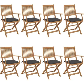 OMAXI Skládací zahradní židle s poduškami 8 ks masivní akácie 459645