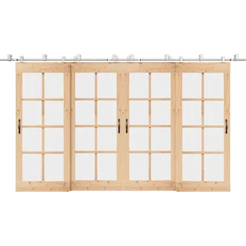 Nábytkové kování OMAXI Sada příslušenství pro posuvné dveře 200 cm nerez ocel stříbrná 857638