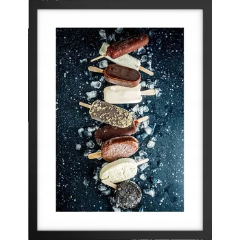 Obraz Obraz plakát v černém rámu do obýváku 30x40 zmrzlina foto plakáty na zeď