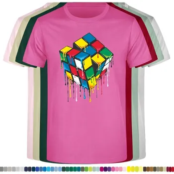 Chlapecké tričko detske-levne-bavlnene-tricko-potisk-rotace-Rubik-kostka Barva: Fuchsia - fuchsiová, velikost: 128