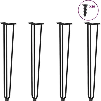 Konferenční stolek OMAXI Vlásenkové nohy pro konzolové stolky 4 ks černé 72 cm masivní ocel 956096