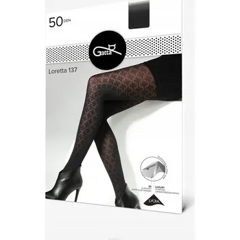 Podprsenka Punčocháče Gatta Loretta se vzorem 137 50den černé, velikost S