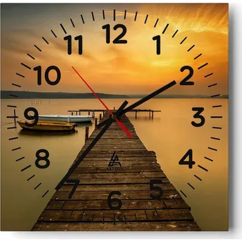 Hodiny Kuchyňské nástěnné hodiny 30x30 Krajina Skleněné hodiny do obýváku Moderní Tiché