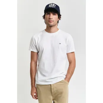 Pánské tričko TRIČKO GANT SLIM SHIELD SS T-SHIRT WHITE