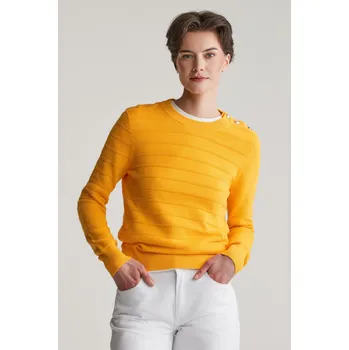 Dámský svetr SVETR GANT TEXTURED COTTON C-NECK DAFFODIL YELLOW