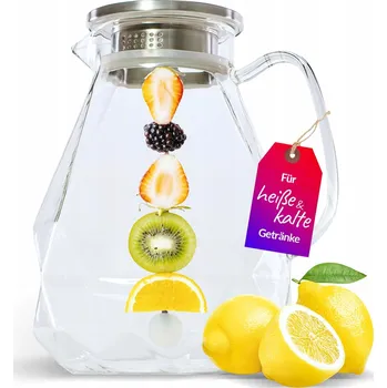 VESTAhome Pevná Skleněná Karafa s Víčkem 2 L borosilikátová