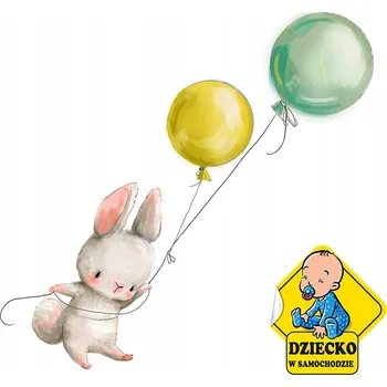 Samolepící dekorace XXL Samolepka na stěnu Králíčci s balónky 150x115