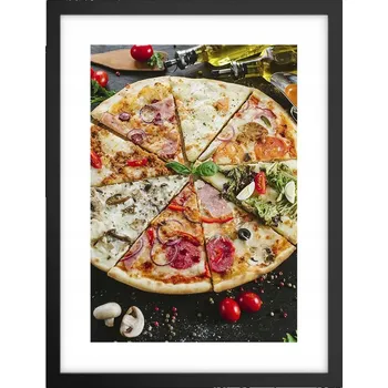 Obraz Obraz plakát v černém rámu do obýváku 30x40 gastronomie plakáty na zeď