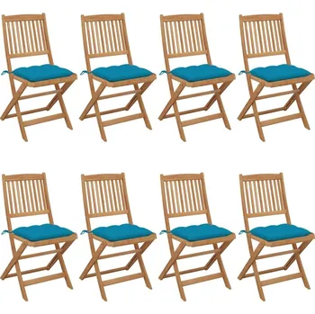 OMAXI Skládací zahradní židle s poduškami 8 ks masivní akácie 460221