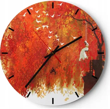 Hodiny Nástěnné hodiny do kuchyně 30x30 Abstrakce Skleněné hodiny do obýváku Tiché