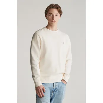 Pánská mikina MIKINA GANT TEXTURE C-NECK SWEAT CREAM