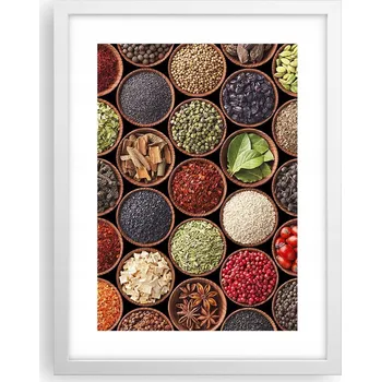 Obraz Obraz plakát v bílém rámu do obýváku 30x40 gastronomie plakáty na zeď