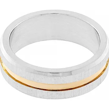 Prsten Nerezový prsten 5239B (velikost 61) - stříbrnozlaté barvy - SRI.5239B.. size61