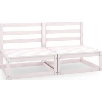 Pohovka Zahradní pohovka pro 2 osoby, bílá, masivní borové dřevo