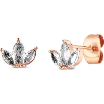 Šperk Vuch Krásné pozlacené náušnice se zirkony Krystel Rose Gold + 2 měsíce na vrácení zboží