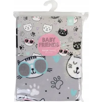 Dětská deka Dětská deka Baby Friends kočky 80x110 šedá