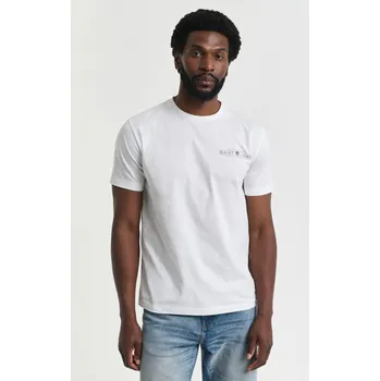 Pánské tričko TRIČKO GANT PRINTED GRAPHIC SS T-SHIRT EGGSHELL